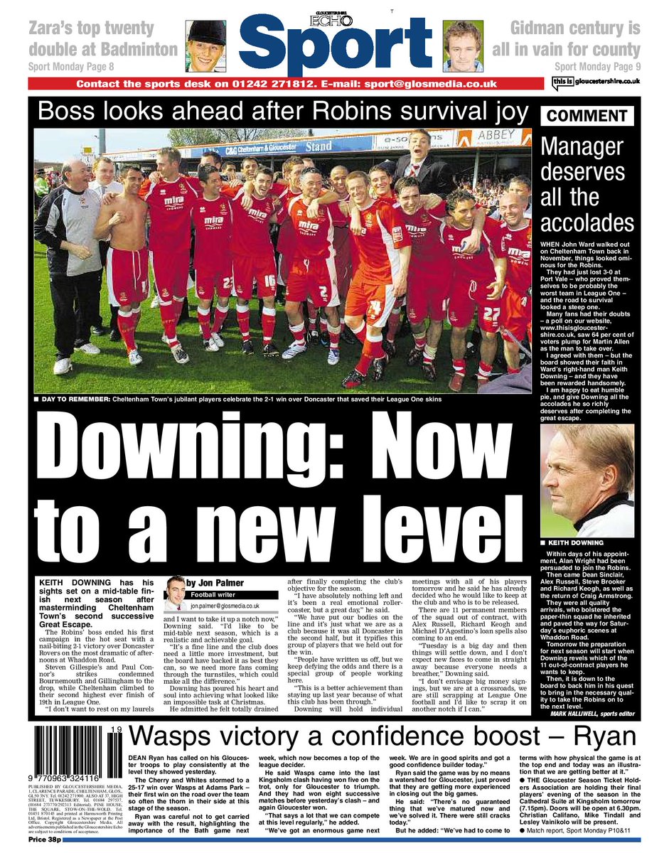 The last time Cheltenham Town stayed up on the final day, with current first team coach Ashley Vincent in the starting XI #ctfc