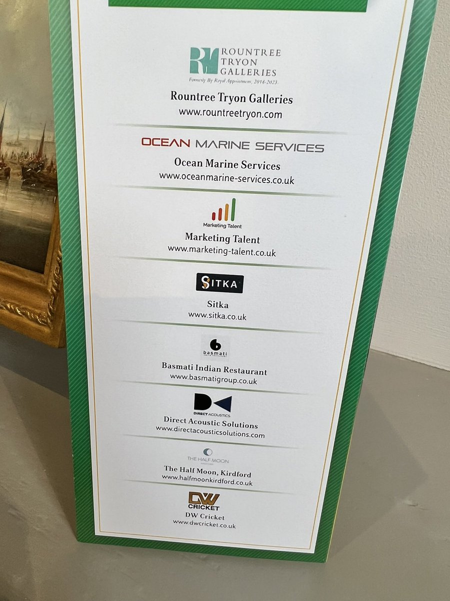 Our sponsors this season.  Many thanks indeed - the club is in good health due to these fantastic companies. #lifeblood