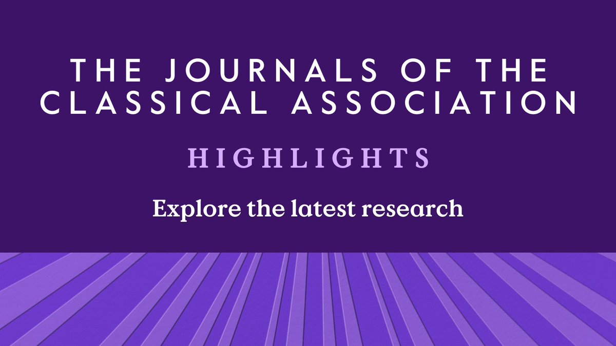 Research collections for #CA2024 from the journals of @Classical_Assoc remain fully free-access until the end of April. Download them here! 📚➡️ cup.org/3JFD2dD #classics #classicalstudies @Classics_Review @CQ_journal