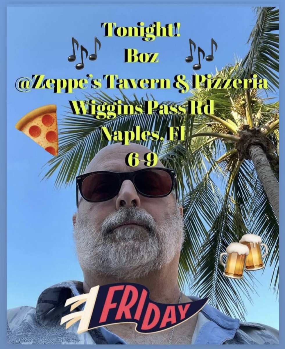 Tonight! Friday Night! I be playing tunes @ZeppesTavernFL 6-9 #naplesfl #musicislove