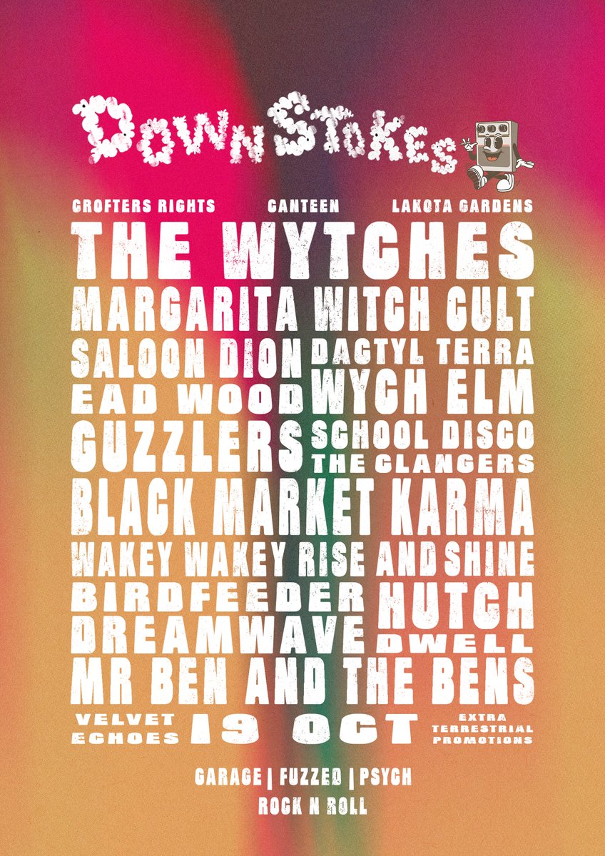 NEW: Down Stokes returns Saturday 19th October 2024 with The Wytches (@TheWytches), Margarita Witch Cult, Black Market Karma and many more in Bristol 🔥🤘 Tickets on sale now: bit.ly/3Wg2Y7t