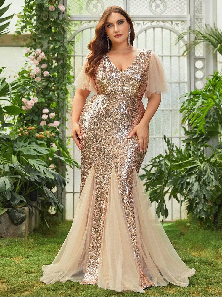 Introducing our stunning Sequined Fishtail Women's Plus Size Formal Dress! Featuring intricate sequins and a flattering fishtail design, this dress will make you stand out at any formal event. . . . #allformetoday #womenfashion #womenclothing #partywear #partydress #maxidress