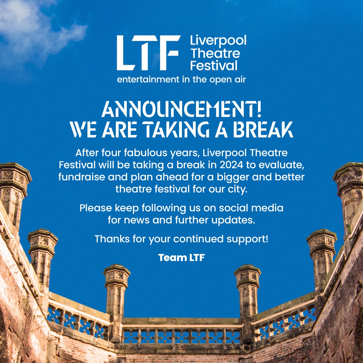 A special announcement from the LTF team, we aim to be back bigger and better in 2025...