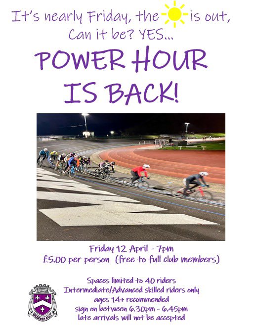 Make sure to get down to the track tonight at 7 for the last Power Hour before Track league starts next Friday (3/5)!