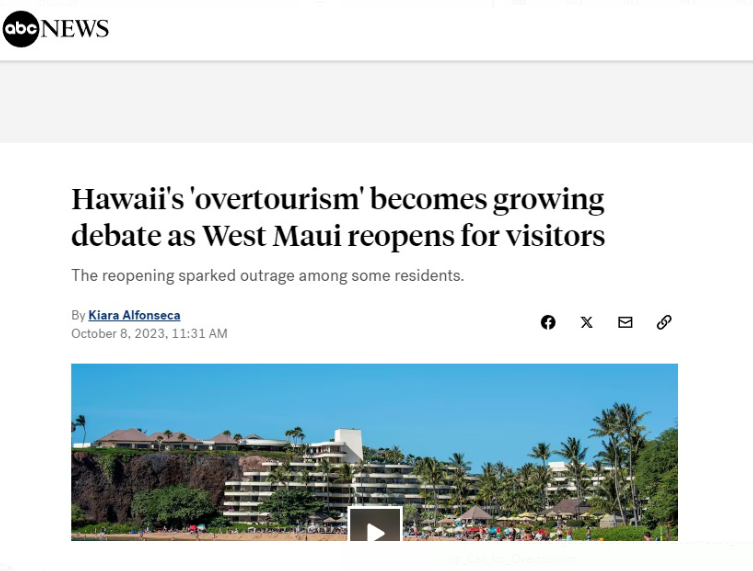 HAWAII: Quizás es uno del os casos más conocidos, pero en un lugar con características muy similares a Canarias las protestas contra el turismo son cada vez más recurrentes. Son numerosos los activistas que han alzado la voz en contra, y esto llega a la prensa internacional.