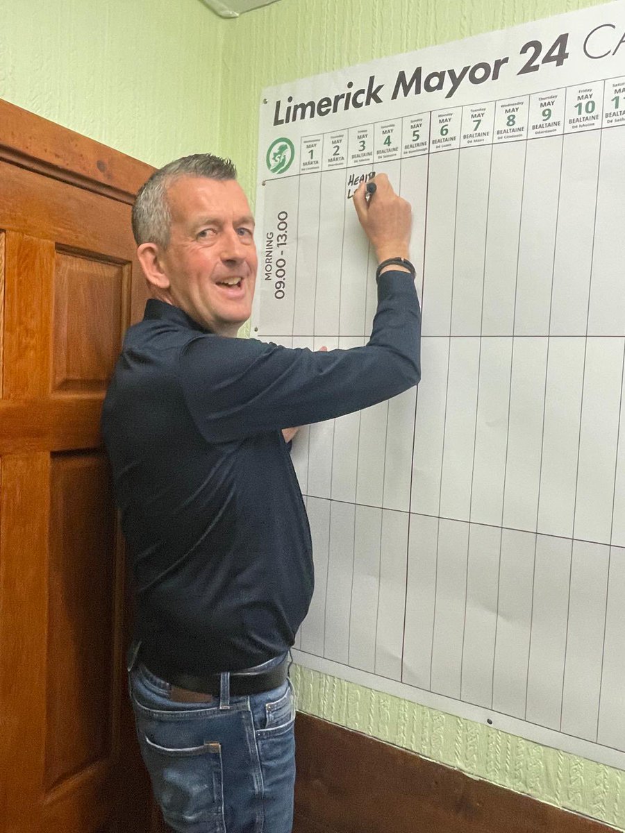 6 weeks to go! Filling in the diary. Looking forward to seeing as many of you as possible in the next 6 weeks. 
#Maurice4Mayor #ChangeStartsHere #LimerickMayor
