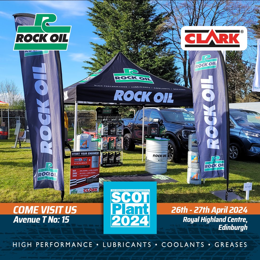 ROCK OIL AND CLARK ENGINEERING LIVE AT SCOTPLANT 2024 🚧🛢️ It's a gorgeous morning at The Royal Highland Centre, where Rock Oil & Clark Engineering are exhibiting at @ScotPlantEvent, Scotland's premier construction equipment exhibition. #rockoil #clarkengineering #scotplant2024