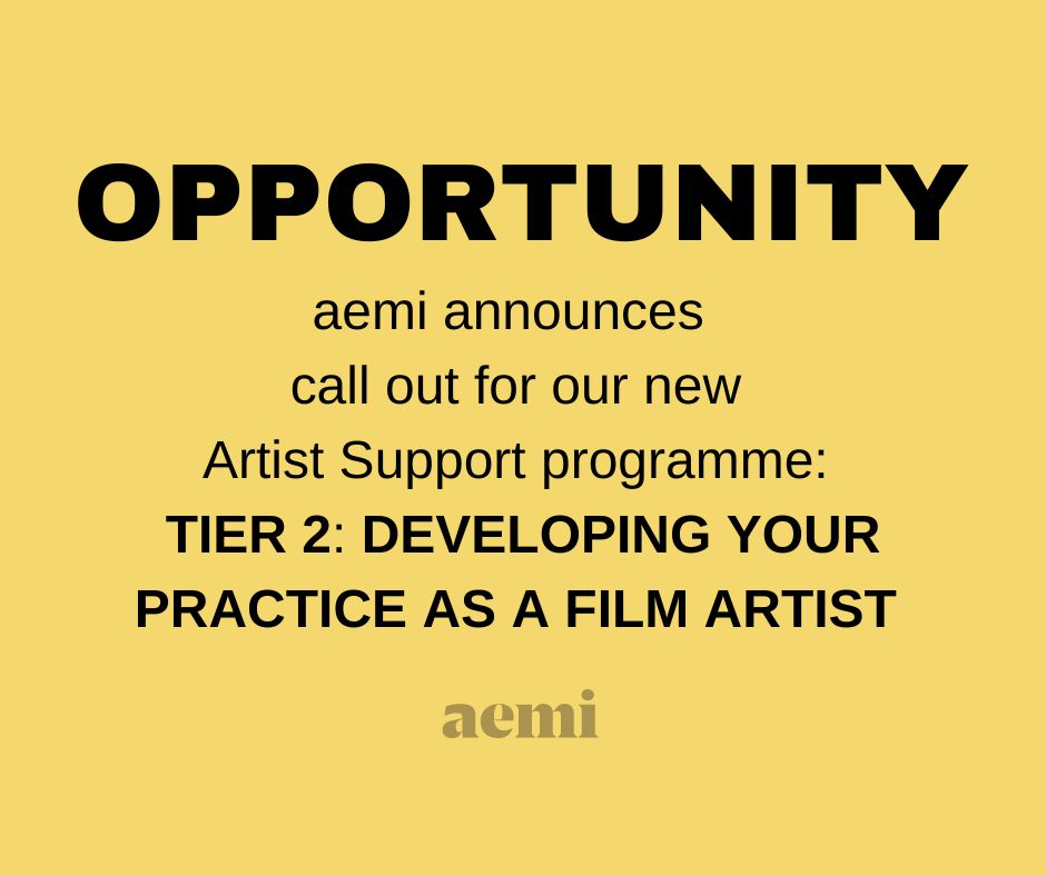 We are very pleased to announce our new Tier 2 Artist Support Programme: Developing Your Practice as a Film Artist - see aemi.ie/opportunity-ae… for more details