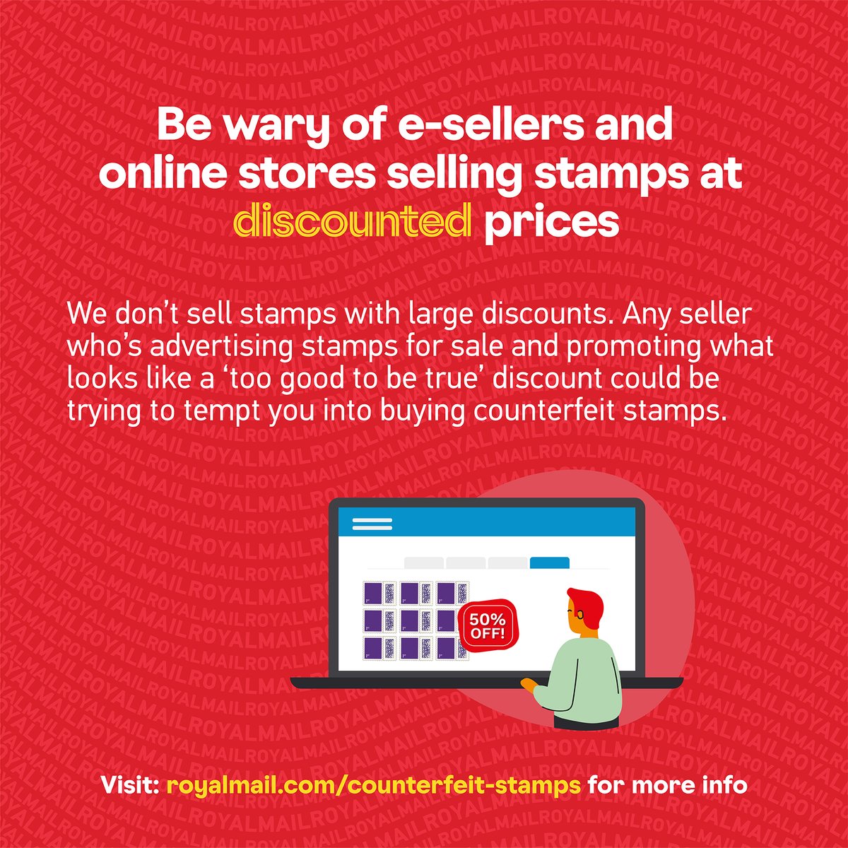 It's not always easy to tell the difference between a genuine and a fake stamp. Here are our tips to spot and avoid counterfeit stamps. Find out more at: royalmail.com/counterfeit-st…