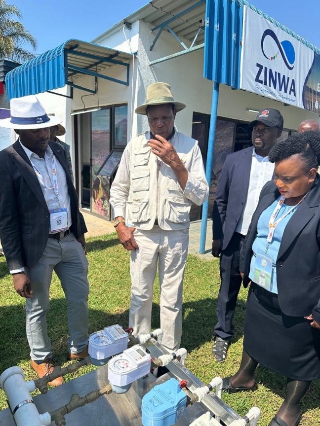 #ForCommunities #ForDevelopment Min. Masuka has toured the ZINWA stand at the #ZITF2024 and emphasised the centrality of #water in the realisation of Vision 2030. The Minister said water should be understood in its proper context as an economic enabler @Marjorimunyonga @arda_zim