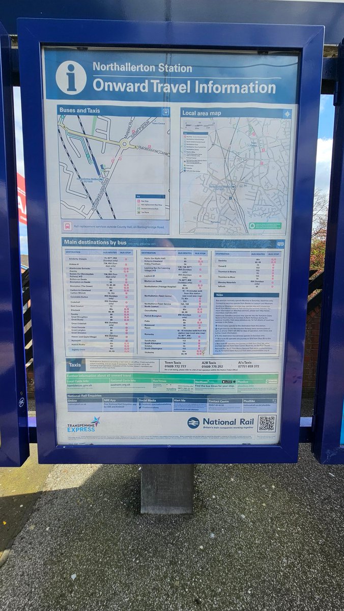 Good to see onward bus connections displayed at Northallerton Station, other TOCs take note!