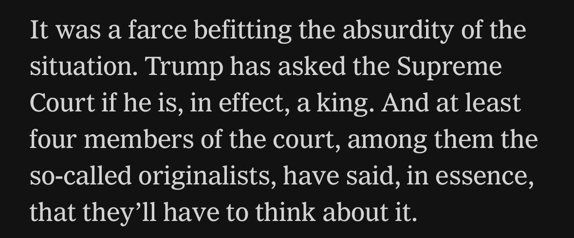 Jamelle Bouie on SCOTUS wringing its hands over Trump’s immunity claim: nytimes.com/2024/04/26/opi… @nytimes