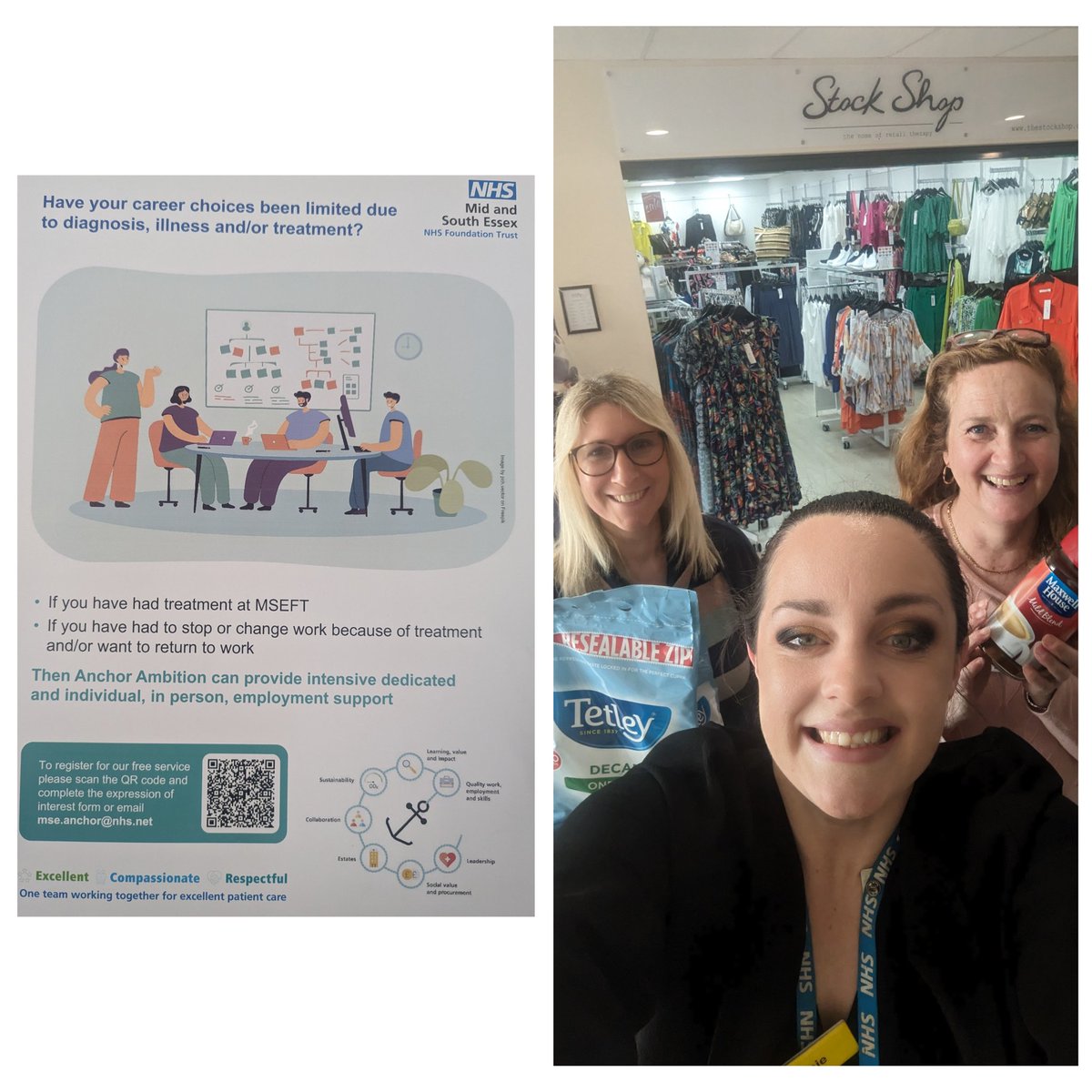 Josie Harding (@josie_r_h) on Twitter photo Another great morning taking the opportunity to chat to staff and patients whilst delivering tea and coffee. Thank you to everyone who took the time to chat with us about the anchor supported employment traineeships.<a href="/MSEHospitals/">Mid and South Essex NHS Foundation Trust</a> #TeamMSE <a href="/MSEImprovement/">MSEFT Improving Quality and Value</a> <a href="/preetisud/">Preeti S</a> Another great morning taking the opportunity to chat to staff and patients whilst delivering tea and coffee. Thank you to everyone who took the time to chat with us about the anchor supported employment traineeships.<a href="/MSEHospitals/">Mid and South Essex NHS Foundation Trust</a> #TeamMSE <a href="/MSEImprovement/">MSEFT Improving Quality and Value</a> <a href="/preetisud/">Preeti S</a>