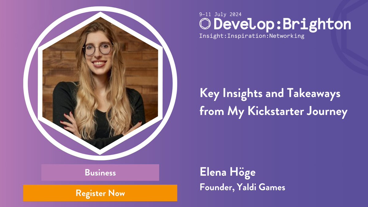 This summer, we'll be joined by Elena Höge, founder and CEO of @yaldigames. She'll be sharing her invaluable knowledge on Kickstarter campaigns for indie games in an essential session for all indie developers! #DevelopConf