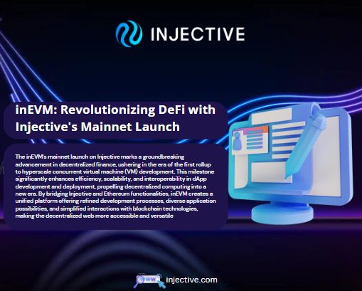 Introducing inEVM: @injective's latest mainnet launch revolutionizes DeFi with the first-ever rollup to hyperscale concurrent virtual machine (VM) development! 🌐💥

Experience enhanced efficiency, scalability, and interoperability in dApp development like never before. The…