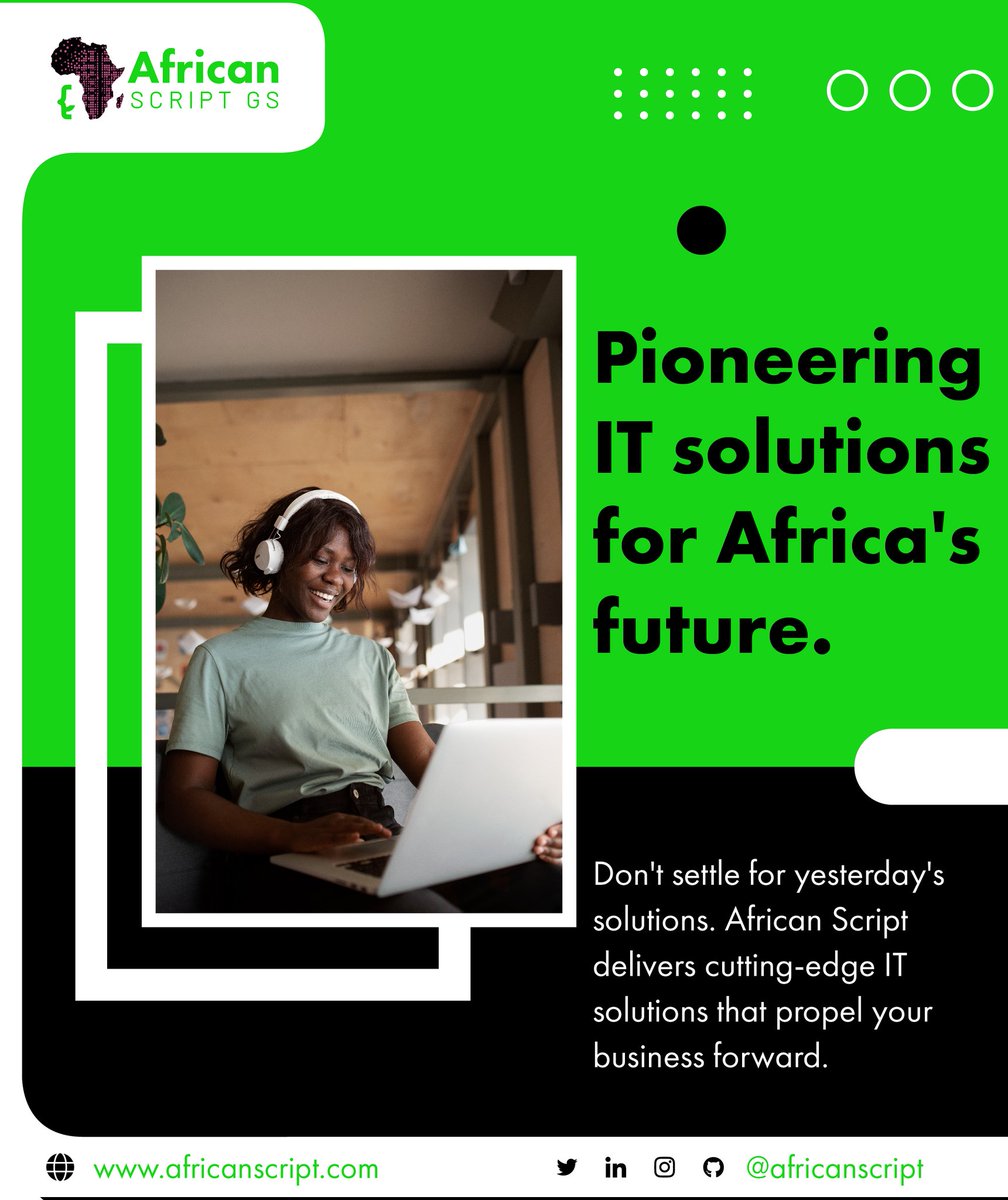 African Script: Where innovation meets IT solutions. We're not just keeping up, we're leading the way. 

#AfricanScript #ITLeaders #FutureReady #ITExperts #Kenya #FutureProofSolutions