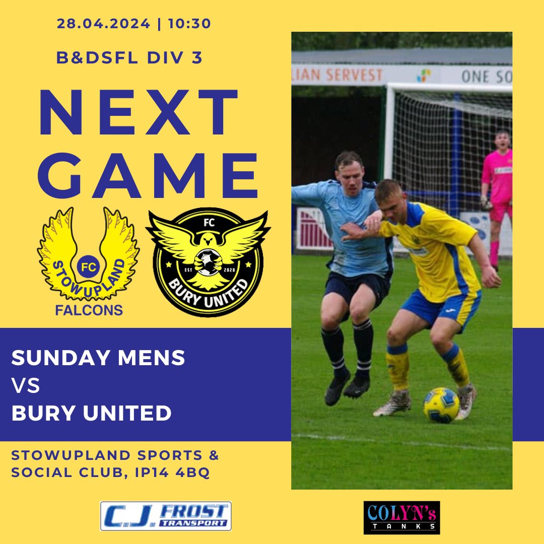 Two games in our adult section this weekend! The Reserves wrap their season up with a trip to @officialafckes1 A’s whilst our Sunday Men’s side face Bury United on Sunday. #SFFC 🟡🔵