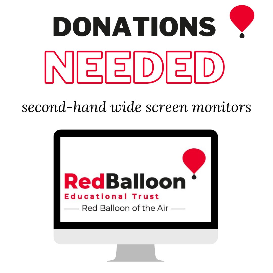 Red Balloon of the Air is in need of several wide-screen monitors for young people in Willow Lodge! If you know anyone looking to get rid of old screens, please share this post with them or ask them to get in touch. Thanks in advance! #donationsneeded #educationforall