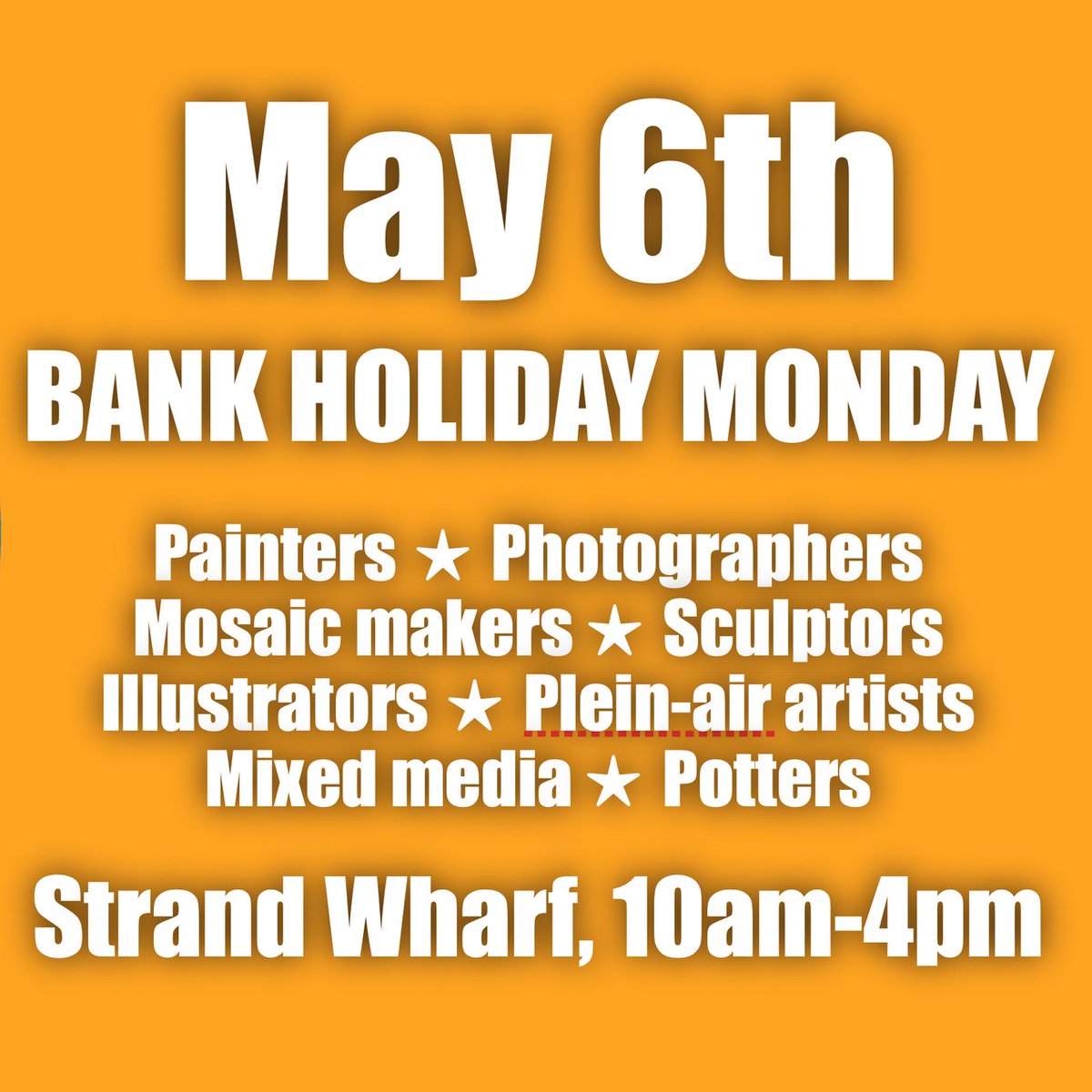 COMING VERY SOON 🛍️🖌️ Old Leigh Artists' Market returns this bank holiday Monday! Enjoy the best in local painting, printing, sculpture, mosaic, pottery, photography and so much more! ✨ 25 stall holders 📅 Monday 6 May 🕒 10am - 4pm 🔗 visitsouthend.co.uk/old-leigh-arti…