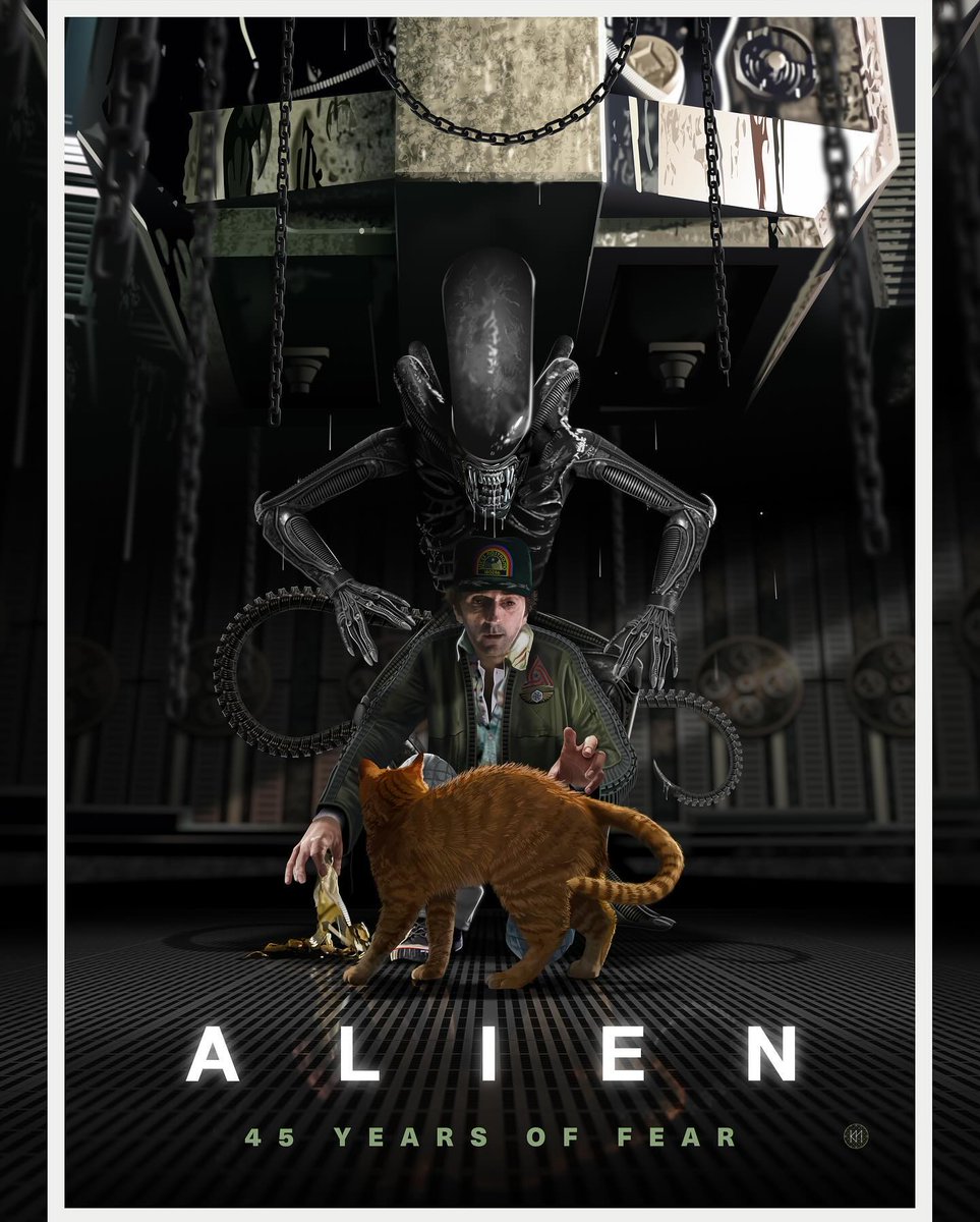 ‘Here kitty kitty…’ We're celebrating #AlienDay with this awesome poster concept by @vectorvondoodle. All created in vector using #AffinityDesigner for iPad 🤯