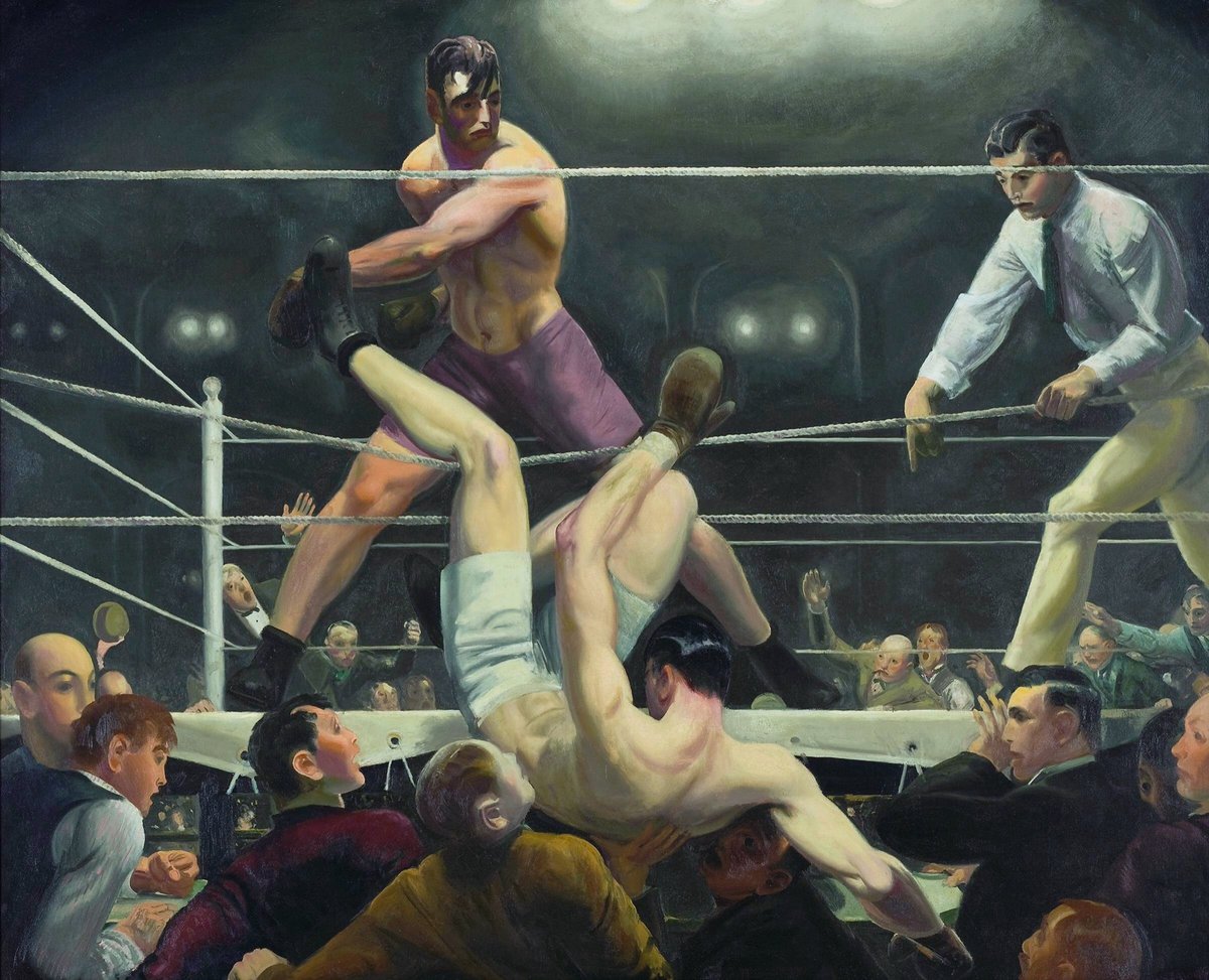 Awesome painting 
Jack Dempsey vs Luis 
Firpo AKA The wild Bull of the Pampas