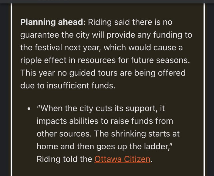 From this morning’s Ottawa Lookout: The Tulip Festival is in big trouble. Guided tours aren’t being offered because there isn’t enough money. This is shameful.