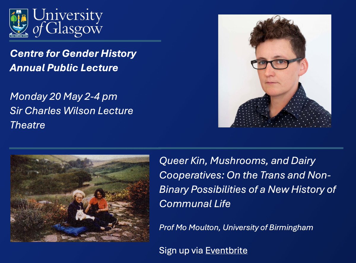 .@hammock_tussock is giving the @UofGGenderHist annual public lecture on 20 May! It is going to be fab! You can register to attend here: eventbrite.co.uk/e/centre-for-g…