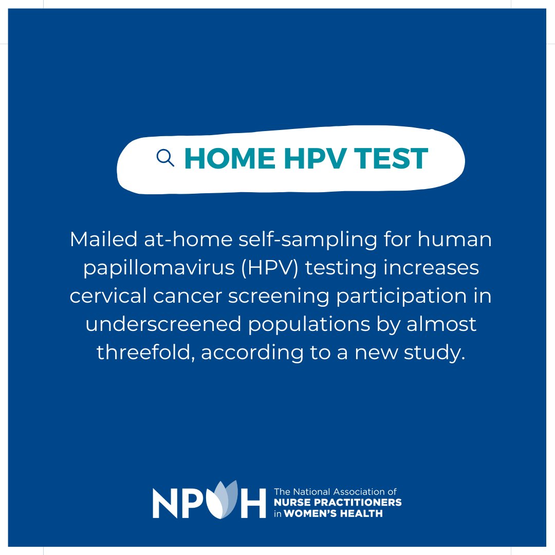 According to a study presented at the annual meeting of the American Association for Cancer Research in April, researchers evaluated the effectiveness of mailed at-home self-sampling for HPV testing. Read more: tinyurl.com/hpvhome #hpv #cervicalcancer