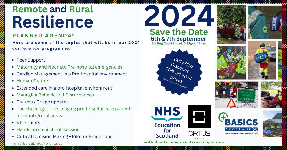 We are working hard on our 2024 conference, Remote and Rural Resilience and are delighted at the way our programme is shaping up. Please secure your space at our early bird rates by clicking on the link below. basicsscotland.org.uk/conferences/
