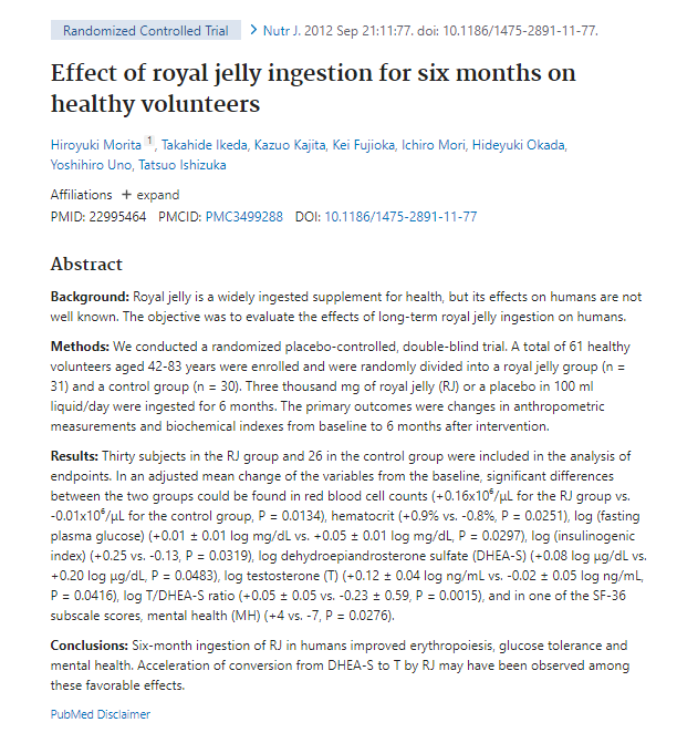 Eating royal jelly will literally repair your testicles and improve every single one of your reproductive-health parameters as a man.