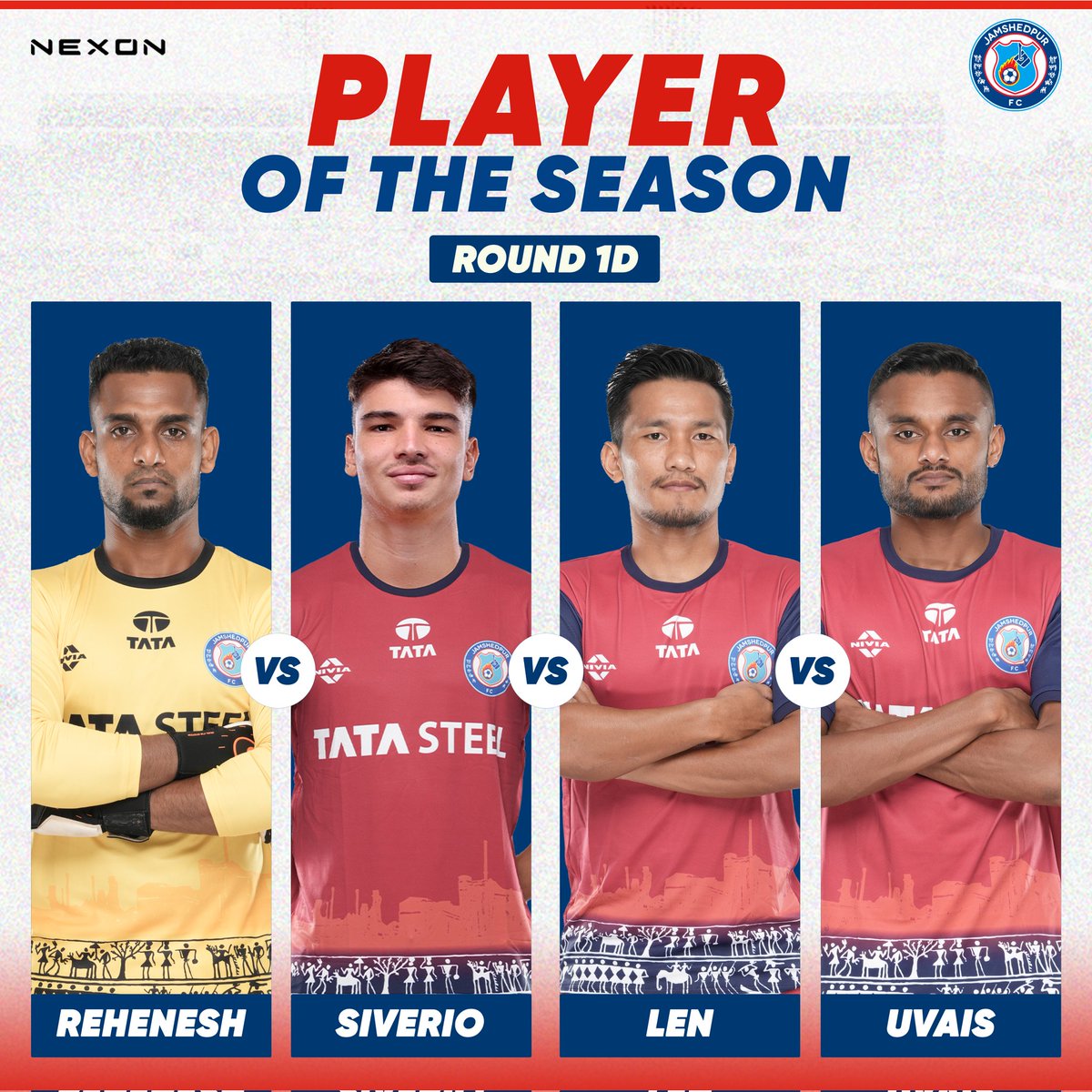 Who will rise to the top? 🌟 It's time to cast your vote for the Nexon JFC Player of the Season! Meet the 4 contenders of Round 1D and let your voice be heard. Every vote counts in deciding our ultimate champion! ⚽🏆 #JamKeKhelo #NexonJFCPlayerOfTheSeason #football…
