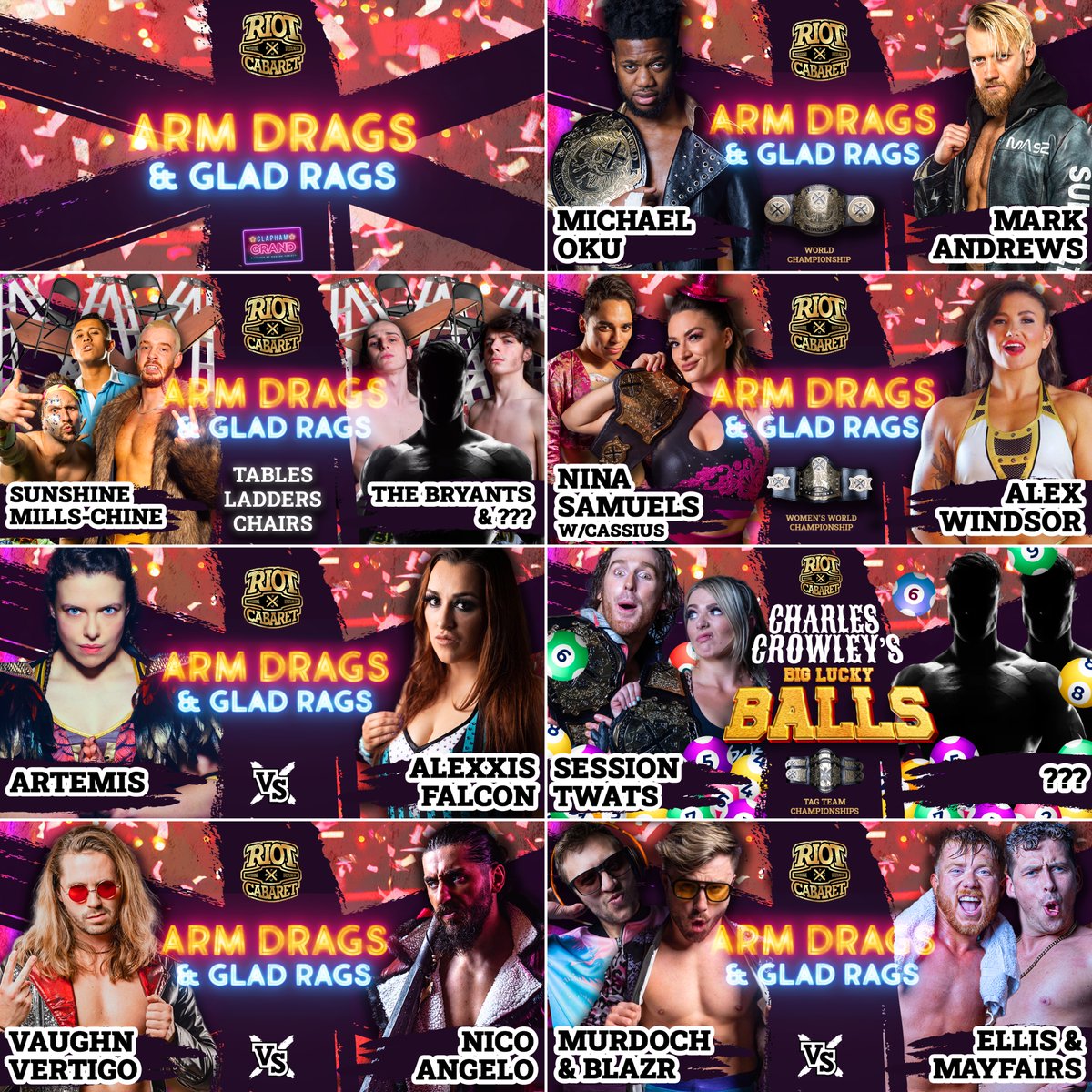 🔥 WHAT a card we have lined up for you on Tuesday at @TheClaphamGrand! ⚡️ Michael Oku vs Mark Andrews in a first time ever dream match with the World Championship on the line 👑 Alex Windsor looks to end the 600+ day reign of Nina Samuels 🪜 Our first ever Tables, Ladders and…