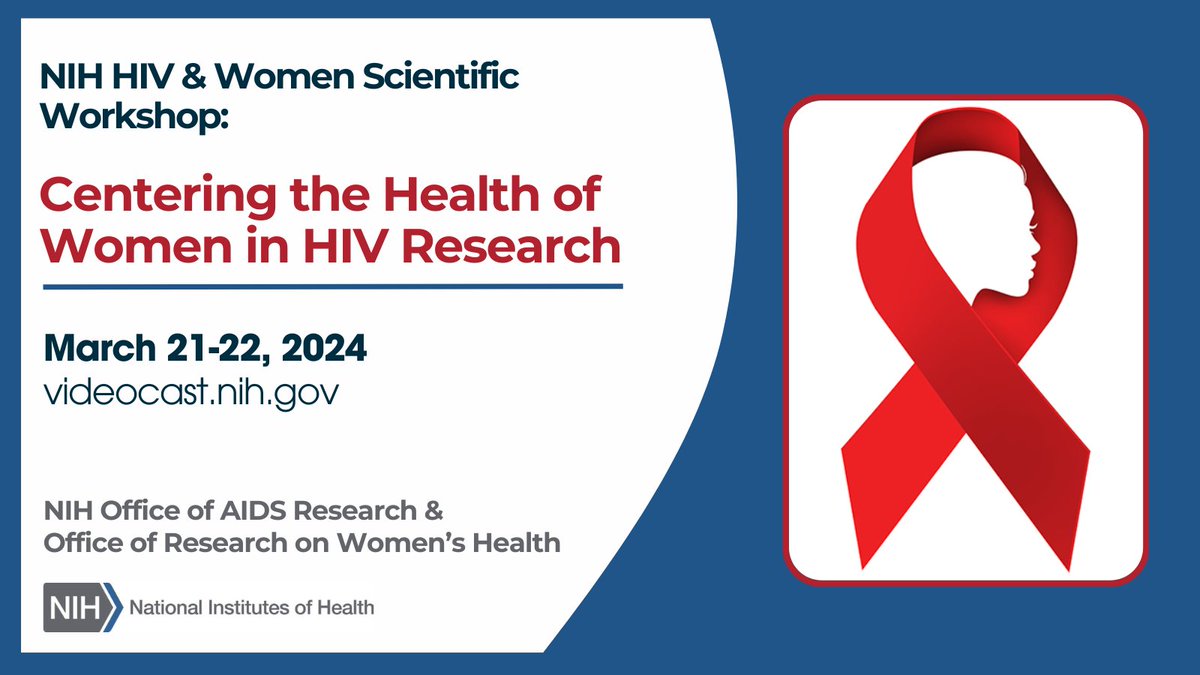 Did you miss the March workshop on #HIV and #WomensHealth research? Video recordings are now available on #NIH VideoCast. Topics include HIV prevention, treatment, and cure; comorbidities; community-led research; and more. Access VideoCast links here: go.nih.gov/vzzwQRy