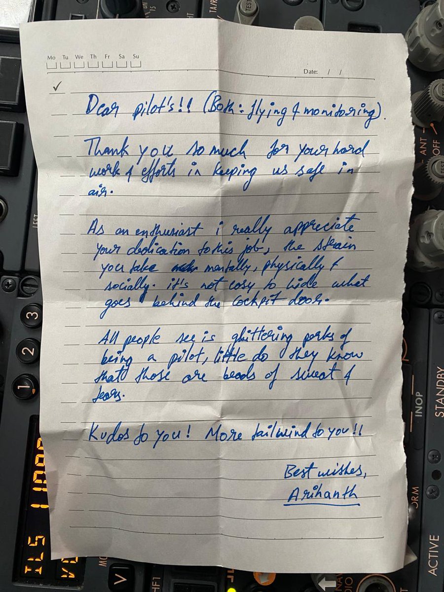 A heartfelt letter from our passenger celebrating the magic that our pilots bring to the skies. 🧡 Thank you for making World Pilots' Day extra special for us! ✈️👨‍✈️👩‍✈️ #WorldPilotsDay #AkasaAir #ItsYourSky