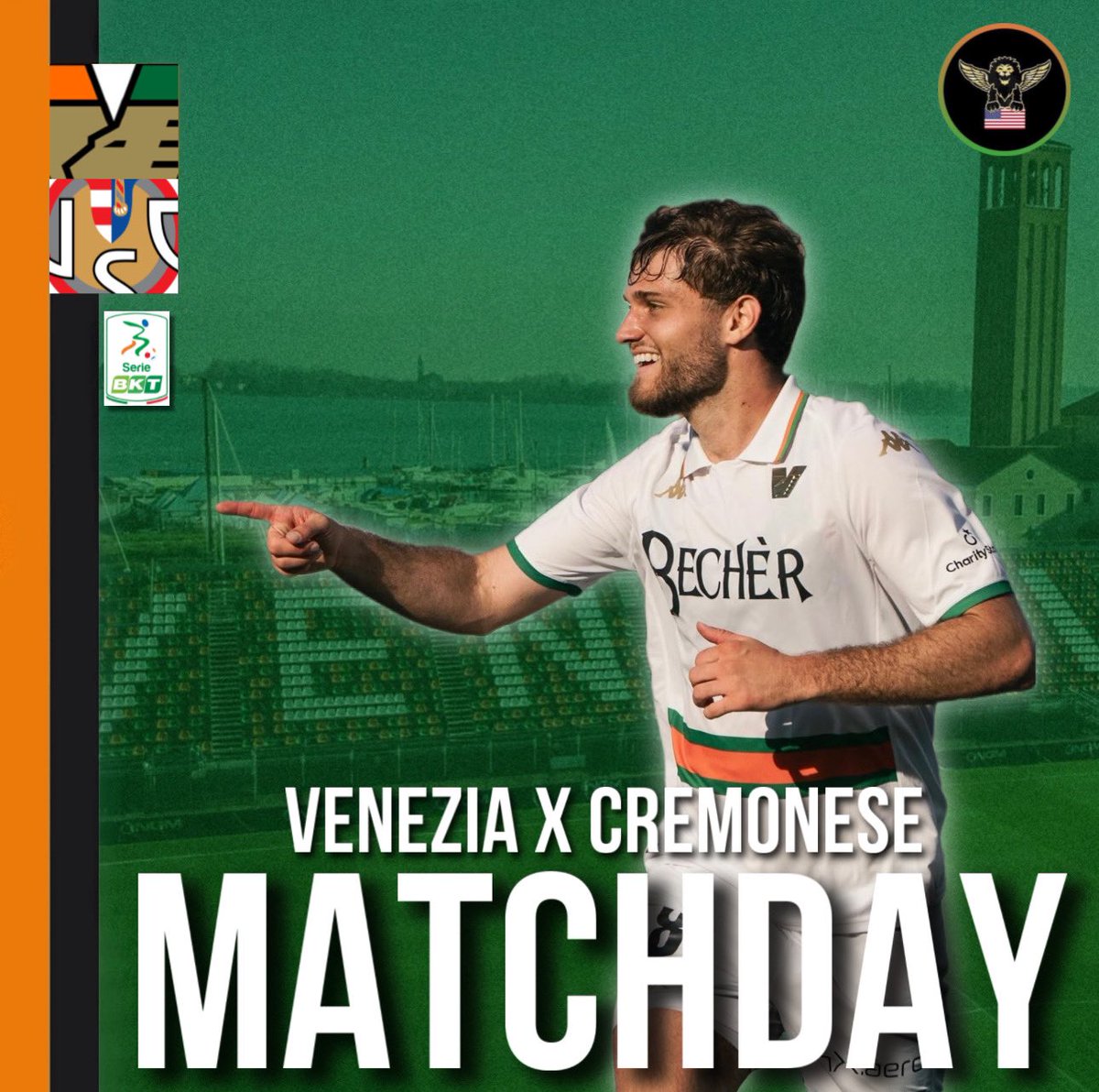 MATCHDAY! 🧡🖤💚🦁

#Serieb #Veneziafc #arancioneroverde #forzavenezia #seriea #tannertessmann #VENCRE #venice #calcio #matchday #pierluigipenzo