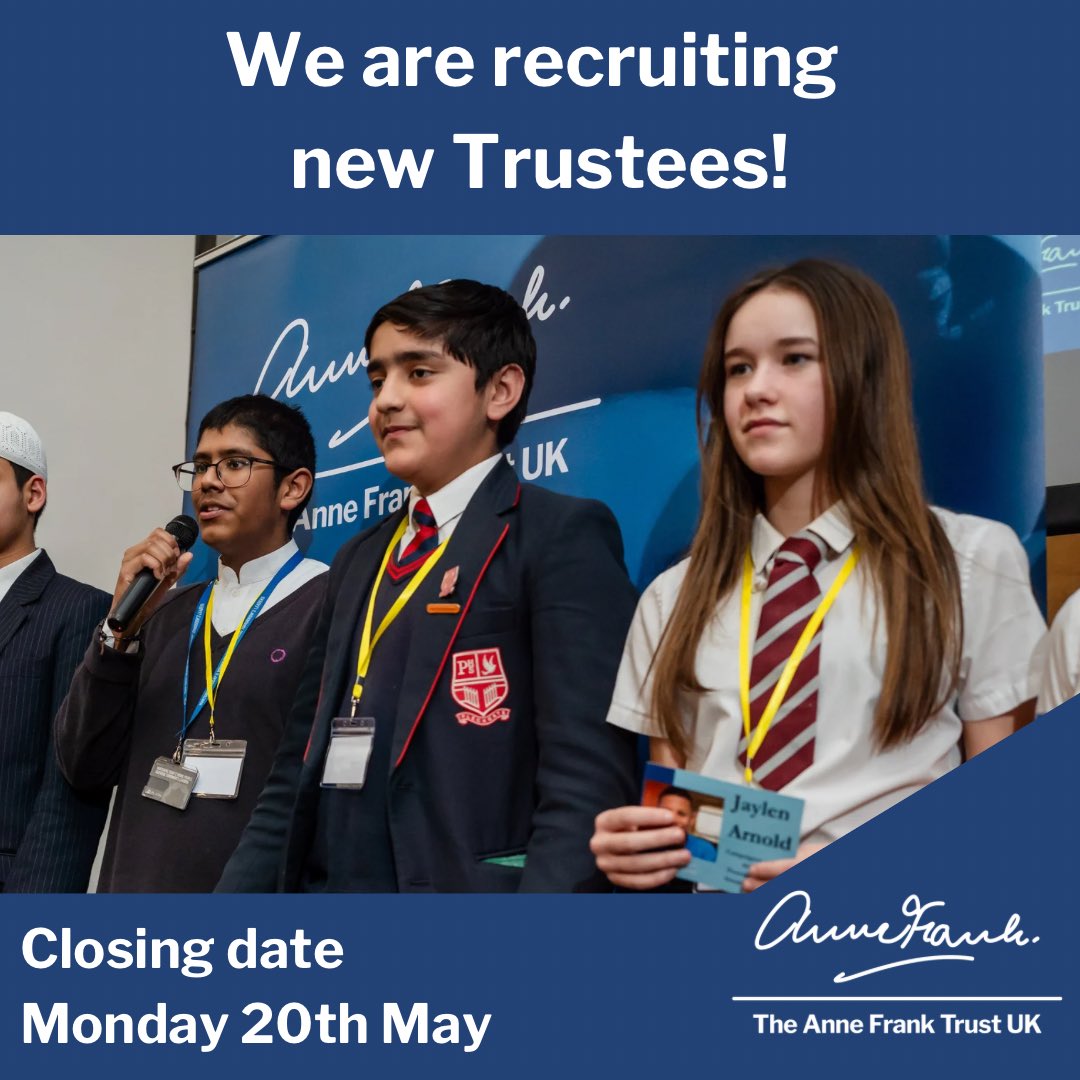 This is an exciting time at the Anne Frank Trust UK! Do you believe deeply in the power of education, especially around the Holocaust? Do you have expertise in fundraising or organisational infrastructure and governance? Apply here: lnkd.in/eXN6d6sq