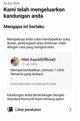 FB dah makin mereng. Agak banyak posting di Page FB saya dikategorikan sebagai SPAM dan kena remove.

Nak appeal pun tak boleh bagi penerangan. Dia suruh pilih option apa ada je, dan option yang ada semua tak boleh menerangkan dengan baik keadaan pihak saya.

Amende la FB.