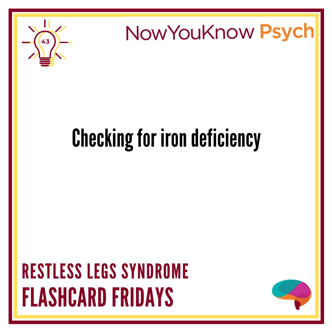 It's #FlashcardFriday! 🎉 Let's delve into the topic of Restless Legs Syndrome! 💤🦵📚
#psychiatryresidency #psychiatryresident #psychiatry #medstudent #md #do #priteexam #shelfexam #medicalschool 👩‍⚕️👨‍⚕️🎓🧩