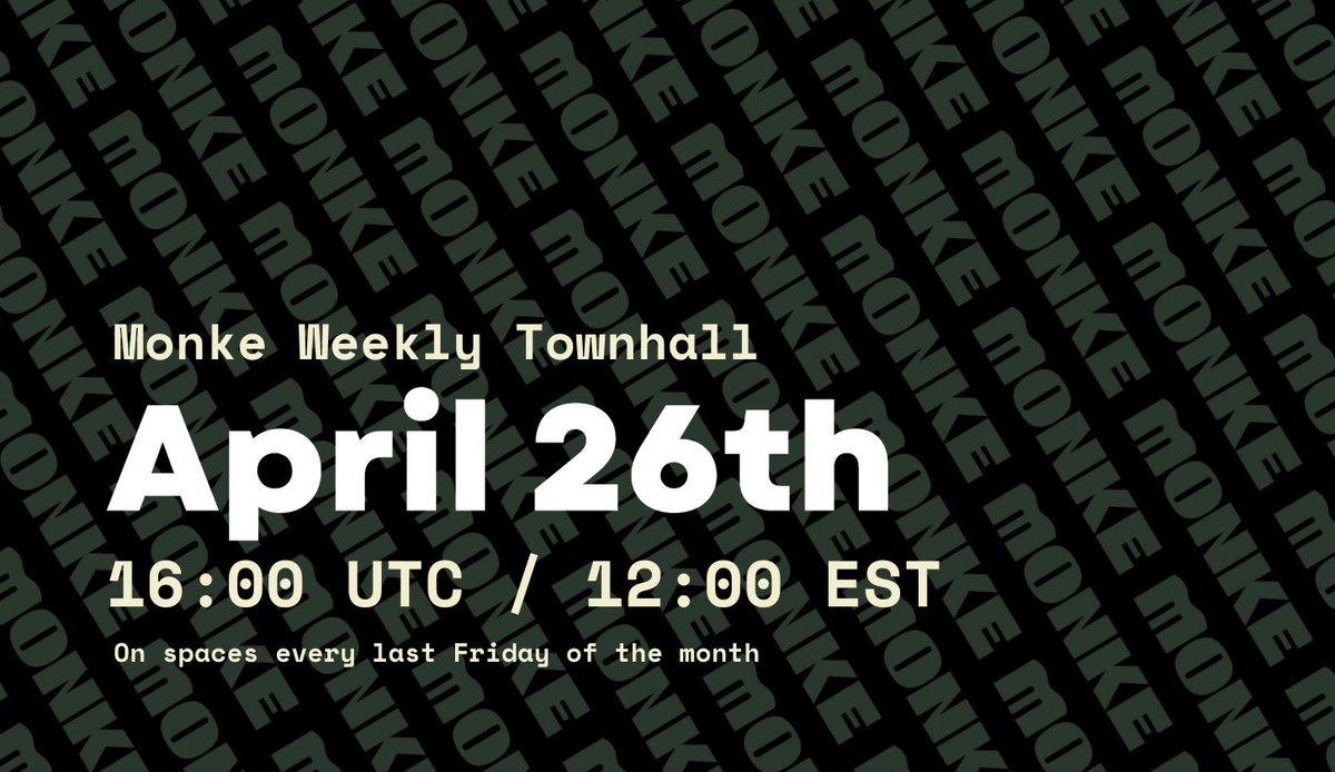 Today's Town Hall will be live on X spaces🐦 Join us for our inaugural X Town Hall as we try to share with the wider community what MonkeDAO is about! Set your reminders now 👇