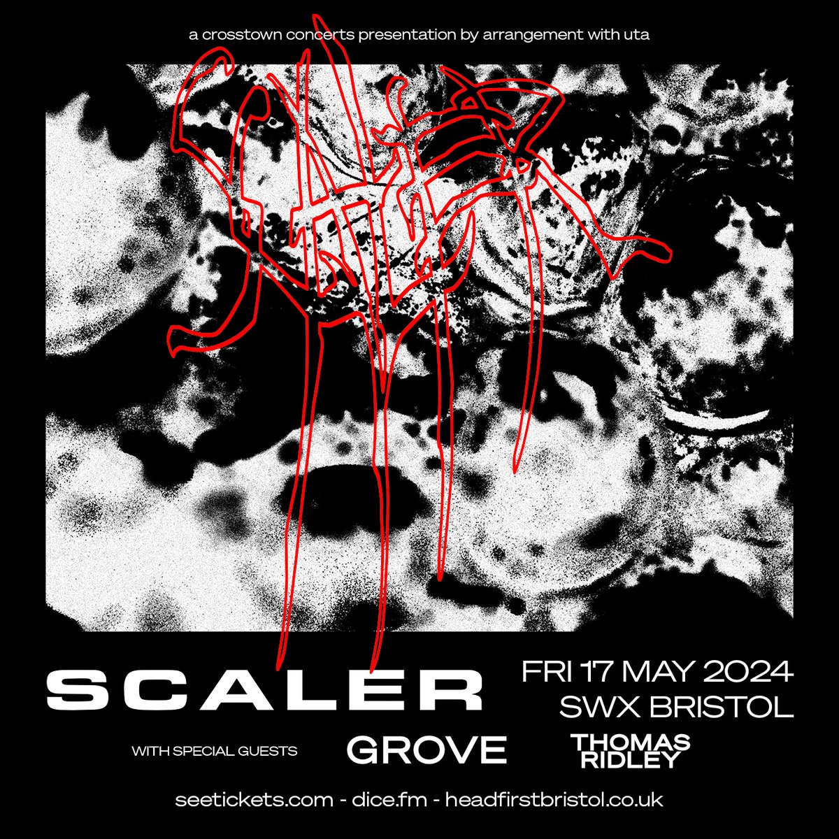 Special guests @theyisgrove and Thomas Ridley join @scalerband at @swxbristol on Friday 17th May. Remaining tickets are on sale here: crosstownconcerts.seetickets.com/event/scaler/s…