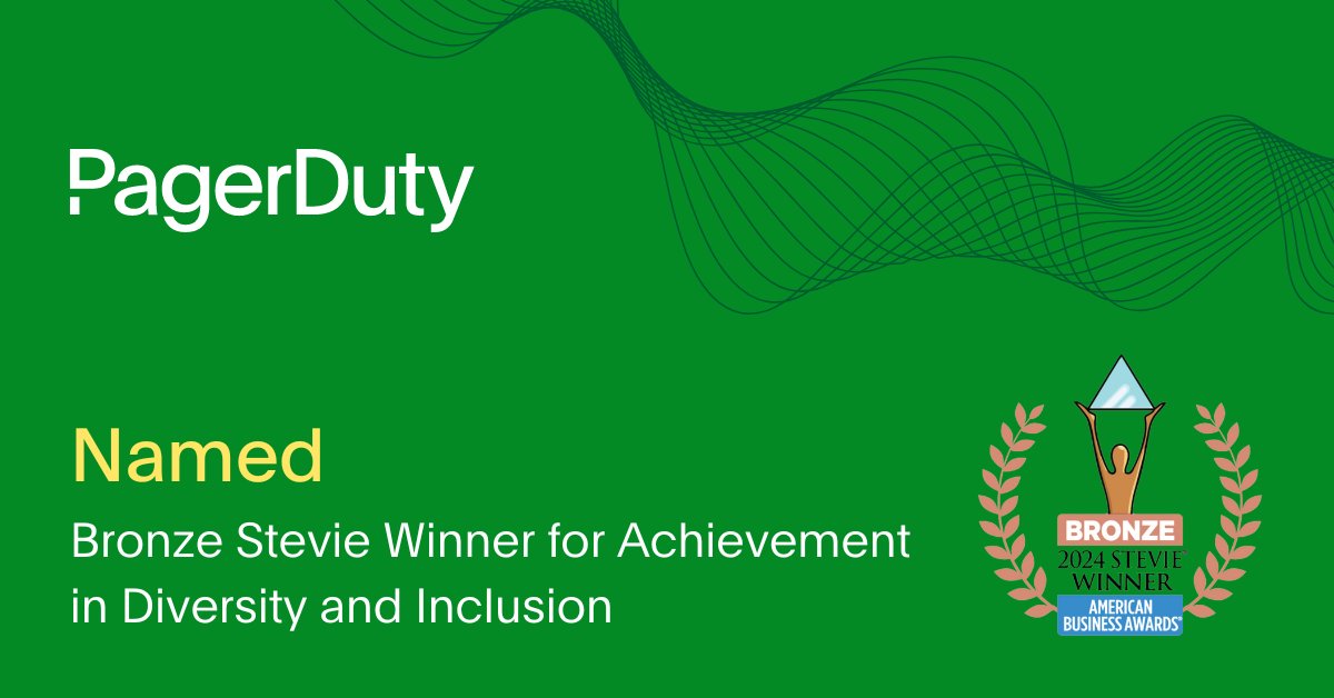 🎖️ PagerDuty has been named a Bronze @TheStevieAwards winner for Achievement in Diversity and Inclusion in the 22nd Annual American Business Awards® - a testament to our continued commitment to ID&E! Learn more ➡️ bit.ly/3e5ODDQ #TheStevieAwards #StevieWinner2024