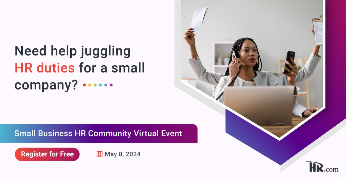 Get your burning HR questions answered by #SMB experts. Whether it's about employee management, compliance, or HR tech, you’ll gain invaluable insights to help you effectively manage your HR operations at this free virtual event. #HRManagement  okt.to/pkt4rZ