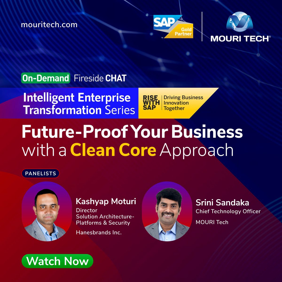 Missed our LIVE 'Intelligent Enterprise Transformation Series' fireside chat on 'Future-Proof Your Business with a Clean Core Approach'? No worries! You can now watch the webinar on-demand. #MOURITech #SAP #CleanCore #FutureProofing #OnDemand
Watch now: bit.ly/ierp-Cleancore