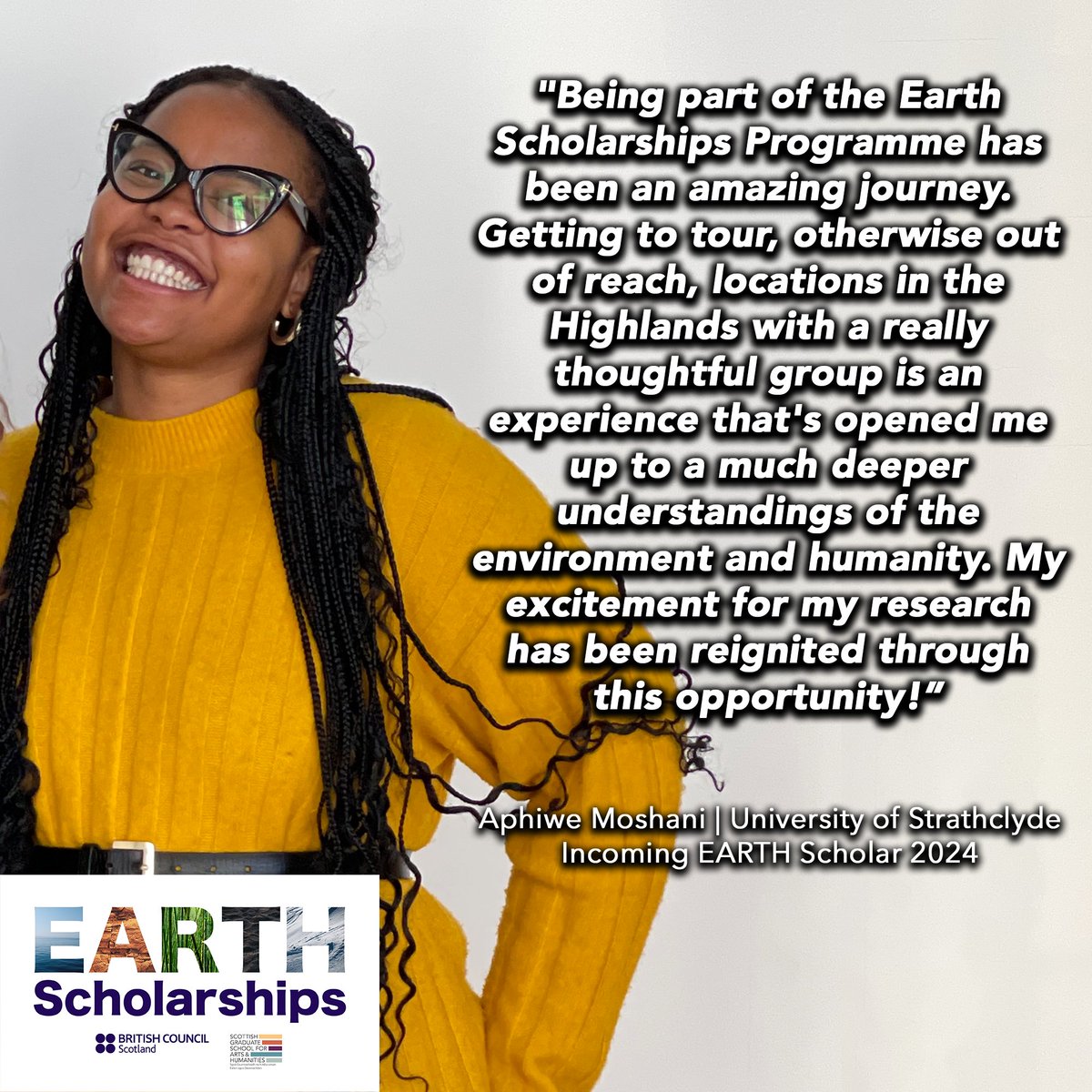 sgsah's tweet photo. Today marks the end of this year's @BCScotland SGSAH #EARTHScholarship2024 Cohort Programme 🌱  

A few of our Scholars have shared their thoughts on how much the 2-week programme has benefitted them and their ongoing research🌎 

@sidneybyam @wonodey @GalaGeorgette https://t.co/bXWpazZhyc