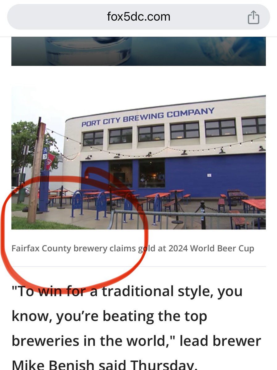 We have tried to peacefully coexist with our neighbors from Fairfax County. We tolerate their cut-through traffic and misappropriation of our name. But attempting (enabled by @fox5dc) to steal @PortCityBrew !!!? Now they have gone too far!