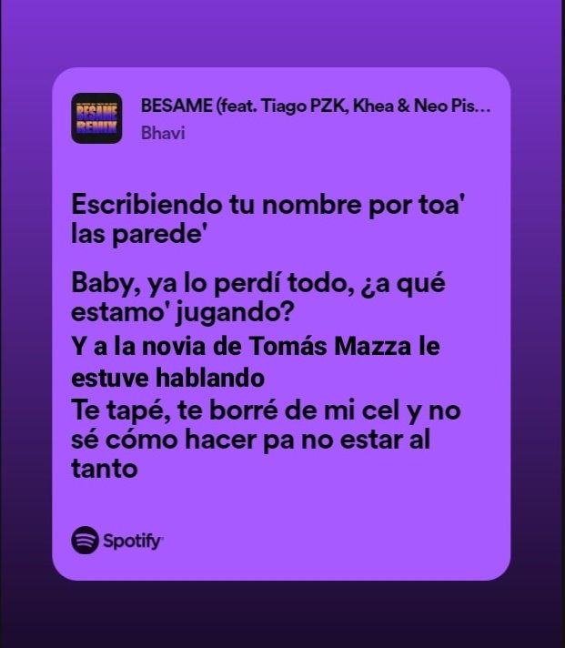 igual Tiago aviso a Tomás Mazza sobre todo este quilombo en su parte de besame remix