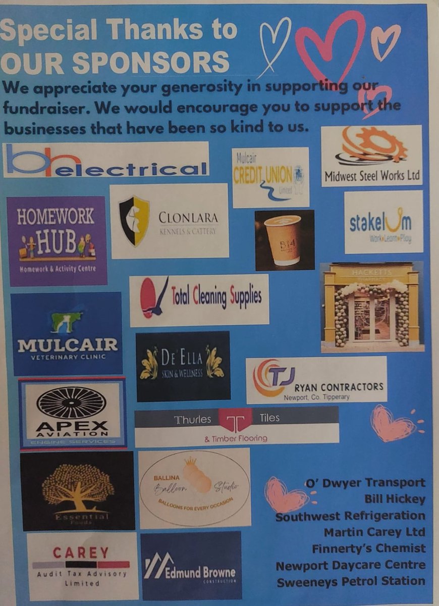 We are thrilled with the success of our Bingo Fundraiser. Many thanks to all who supported and helped out on the night. It was great to see so many families. Our final total is a fantastic €5,965.00. Particular thanks to all our very generous sponsors.