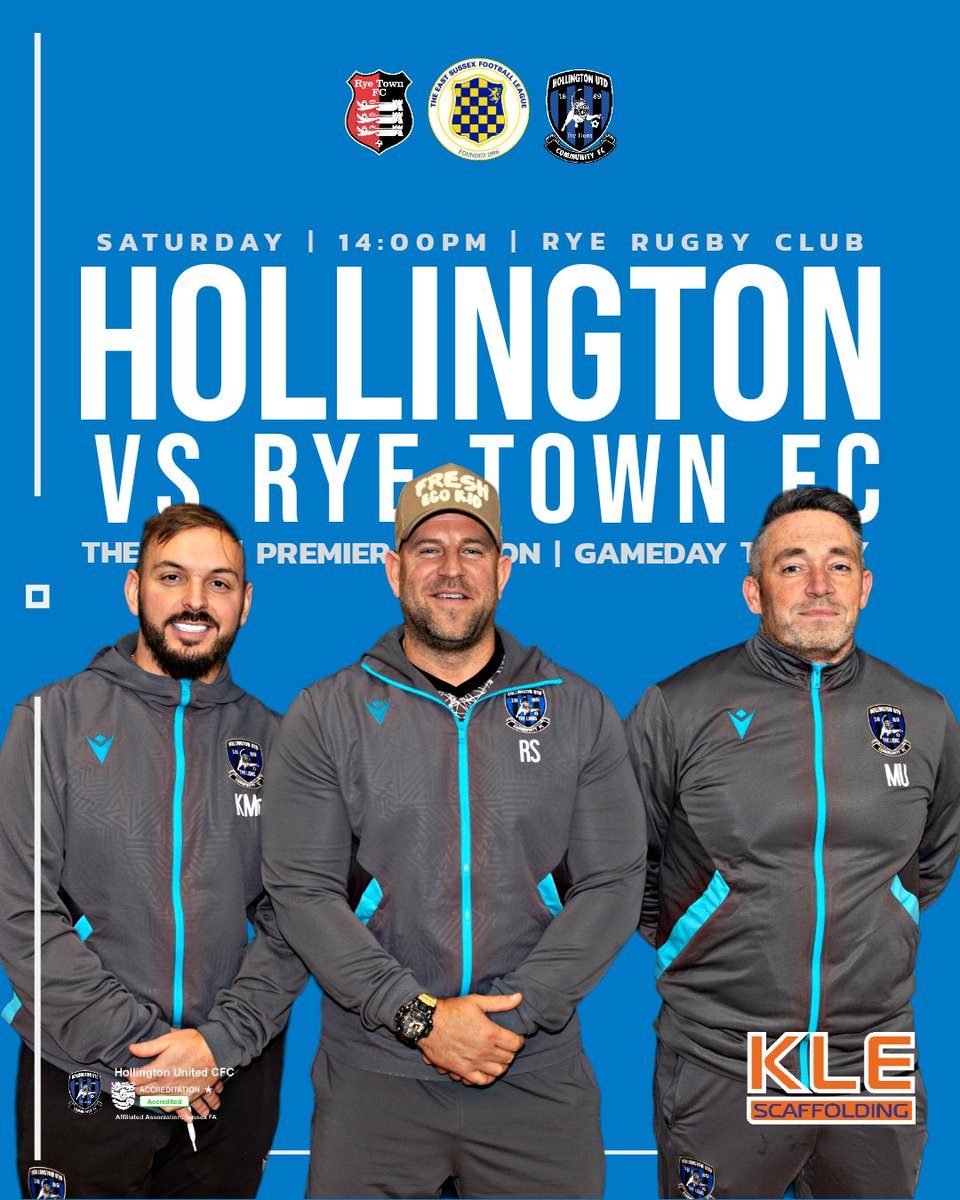 𝙋𝙍𝙀𝙑𝙄𝙀𝙒 📺
All the information you'll need ℹ️

We travel to Premier Division Champions Rye Town FC in the league tomorrow afternoon.

🆚️ Rye Town FC 
🏆 ESFL PREM
⏰ 14:00
🏟 Rye Rugby Club 
⚫️ Ref - Scott Ramsay 
🤝 KLE Scaffolding 

#TheLions🦁🏆🏆