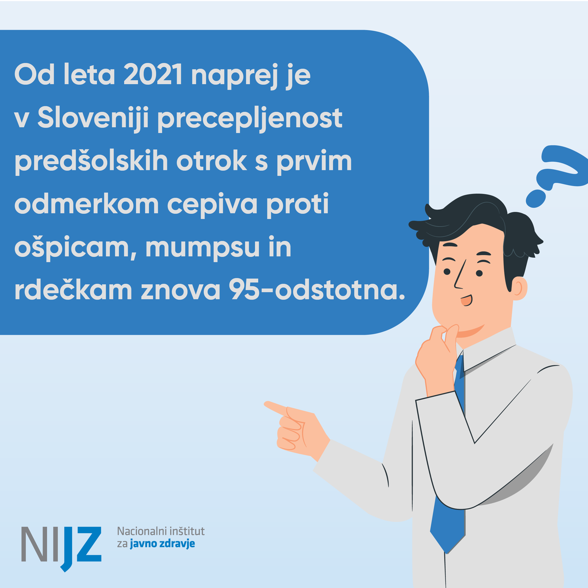 Od leta 2021 naprej je v Sloveniji precepljenost predšolskih otrok s prvim odmerkom cepiva proti ošpicam, mumpsu in rdečkam znova 95-odstotna. #TedenCepljenja #EIW2024 #cepljenja @WHO_Europe