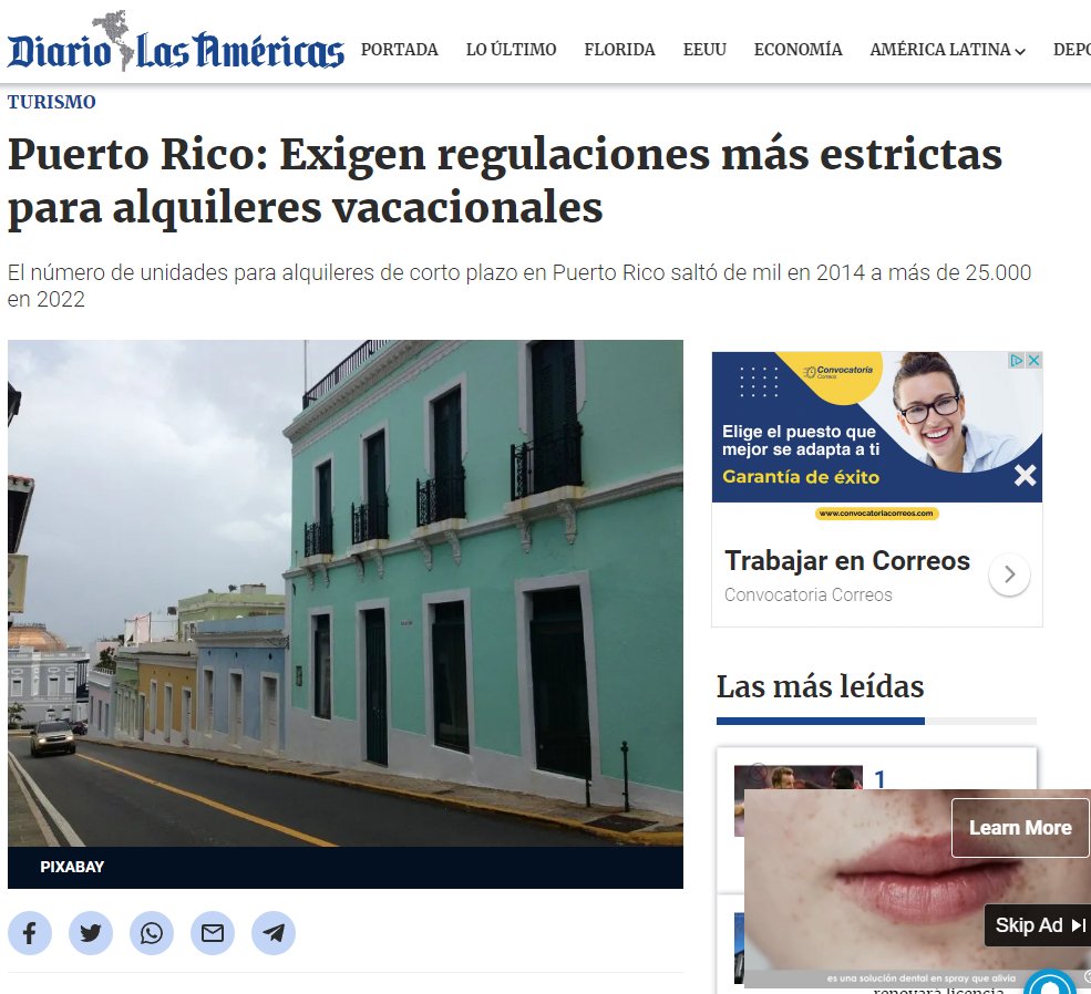 PUERTO RICO: En una isla que guarda muchos lazos culturales con Canarias, las protestas contra la ampliación de hoteles y el turismo de masas son cada vez más comunes. ¿Les suena de algo lo de pedir que se regule el alquiler vacacional?